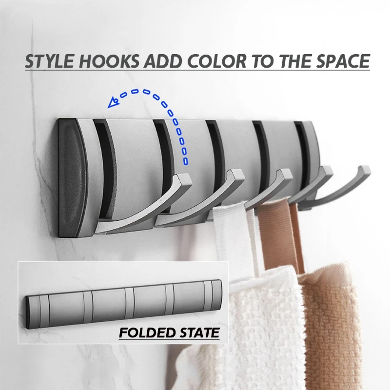 black wall hook bathroom accessories bathroom fixtures foldable hook kitchen bathroom towel robe coat coat hook without punch free global shipping