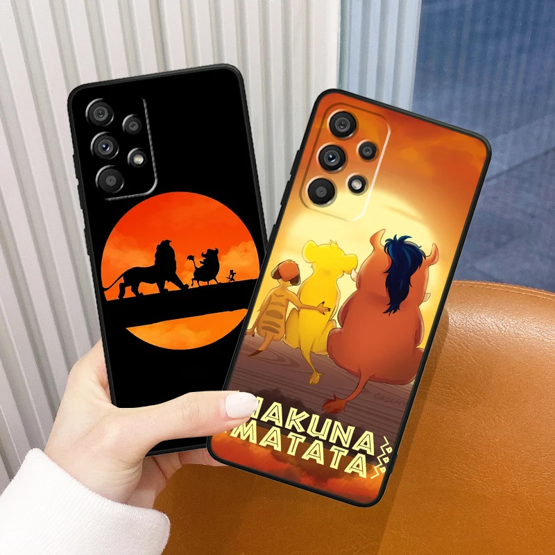 Simba The Lion King для Samsung Galaxy A73 A72 A55 A54 A53 A52S A34 A33 A32 A24 A23 A05S черный чехол телефона