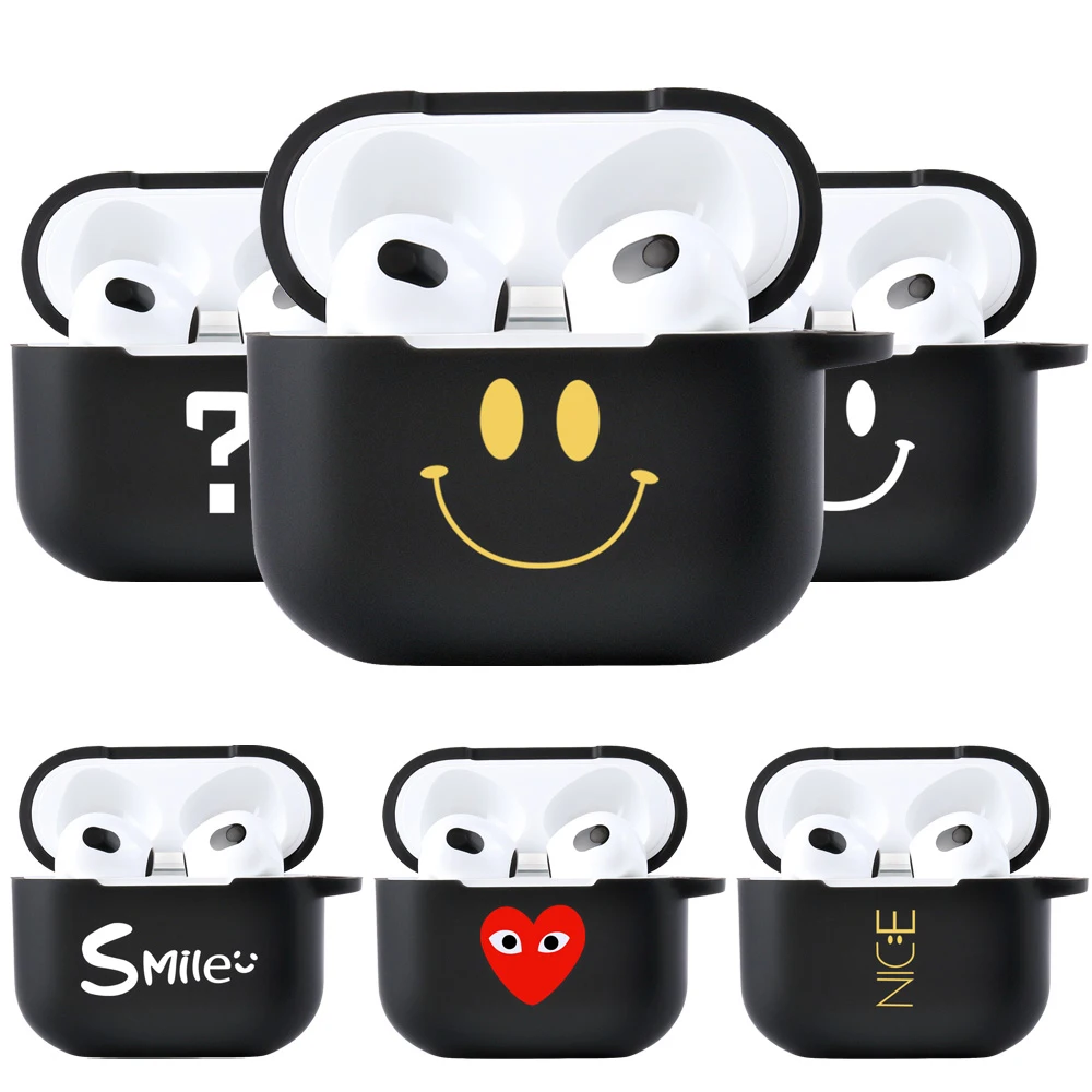 Модный чехол для AirPods Pro 3 Черный силиконовый Apple Air Pods 2 1 противоударный наушников |