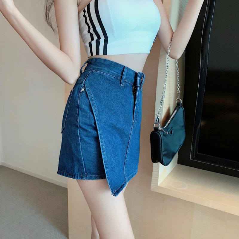 Jeans Shorts Women Vintage Denim Skirt Women Shorts High Waist A-line Miniskirt Pants Summer OL Womens Clothing Sexy Girl Shorts