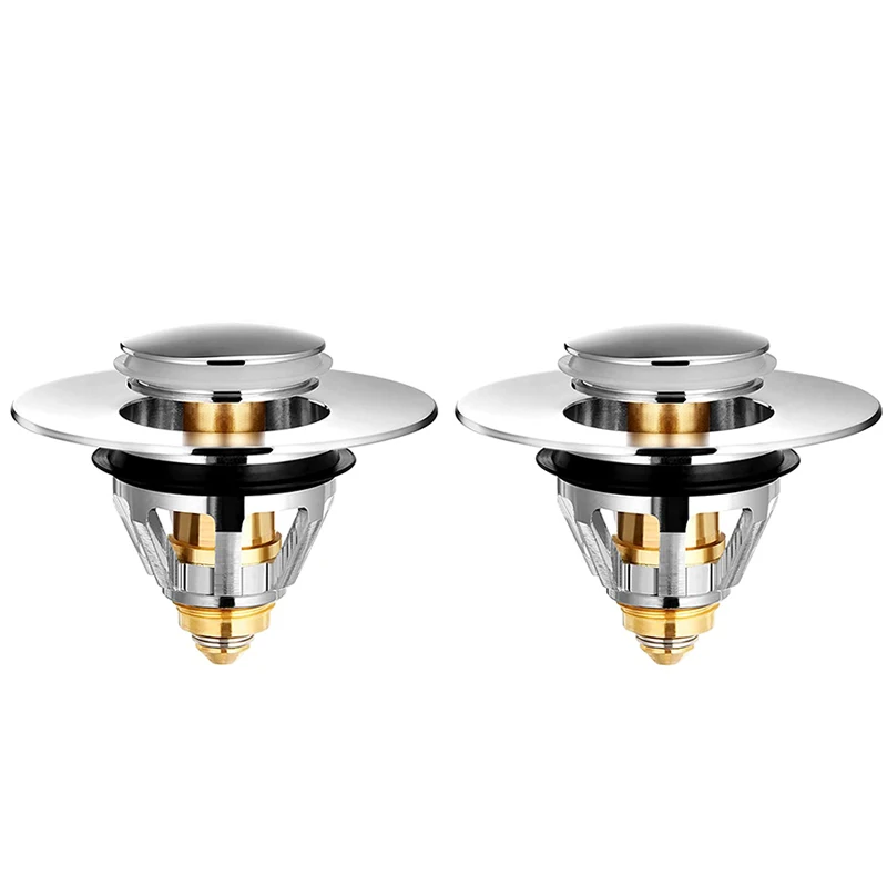 

Stainless Steel Bathroom Sink Stopper Anti Clogging Sink Drain Stopper With Filter Basket Bounce Core