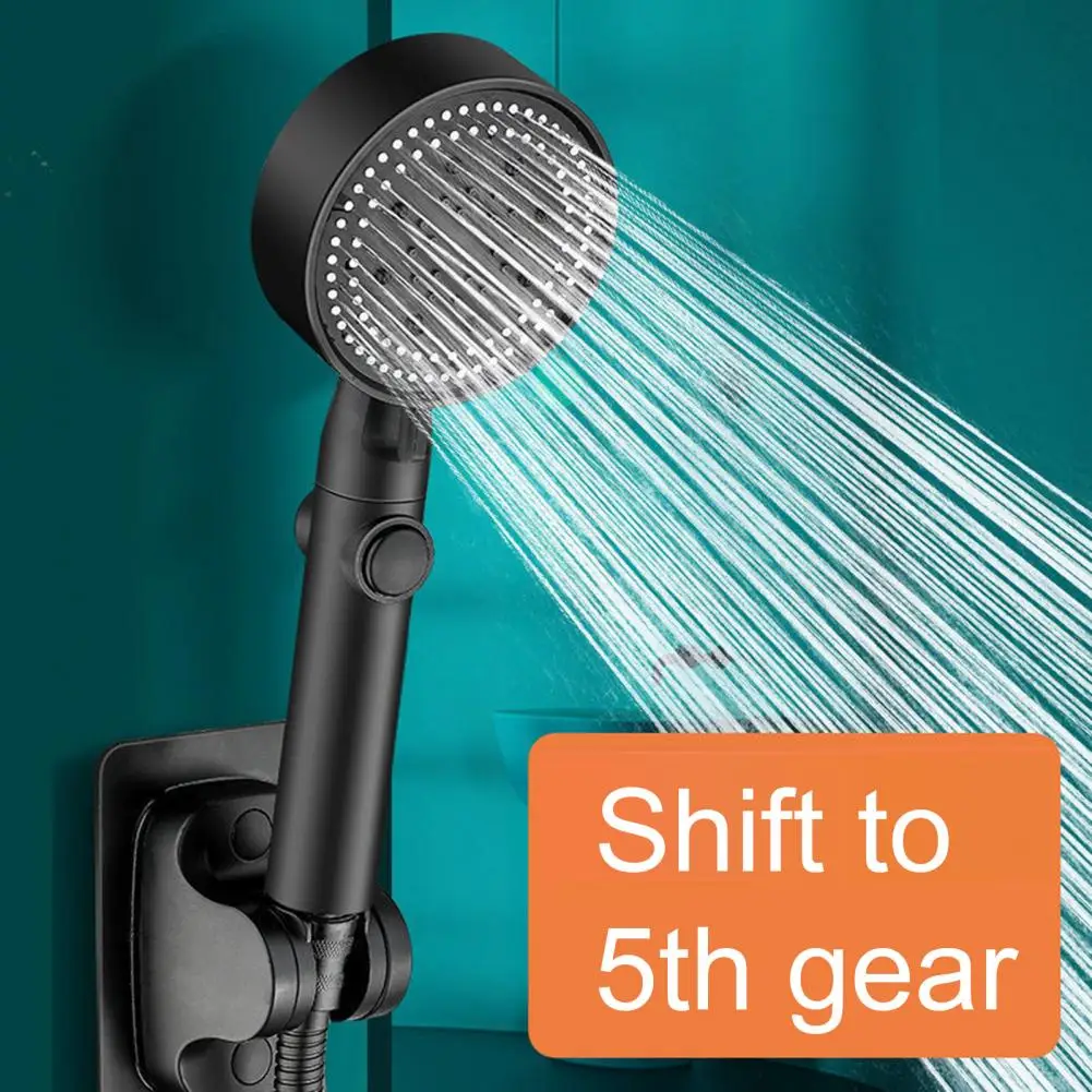 

Shower Head Water Saving Black 5 Mode Adjustable High Pressure Shower One-key Stop Water Massage Eco Shower Bathroom Accessories