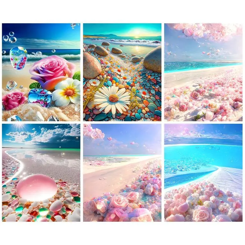 

GATYZTORY Modern Frame Painting By Numbers Seascape DIY Oil Paint By Numbers Flowers scenery Canvas Paint Art Pictures Home Deco