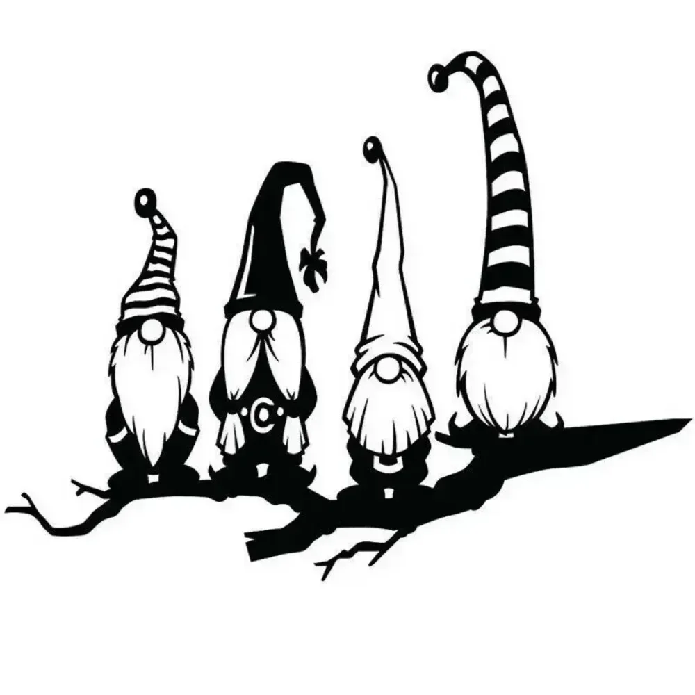 Уникальный рисунок дерева гномов 1 шт. металлическая статуя Nordic Tomte & Gonk Elf.