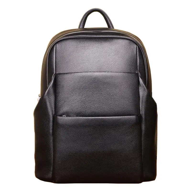 

100% Cow Genuine Leather Men Backpacks Fashion Real Natural Leather Student Backpack Boy Luxury Brand large Computer Laptop Bag