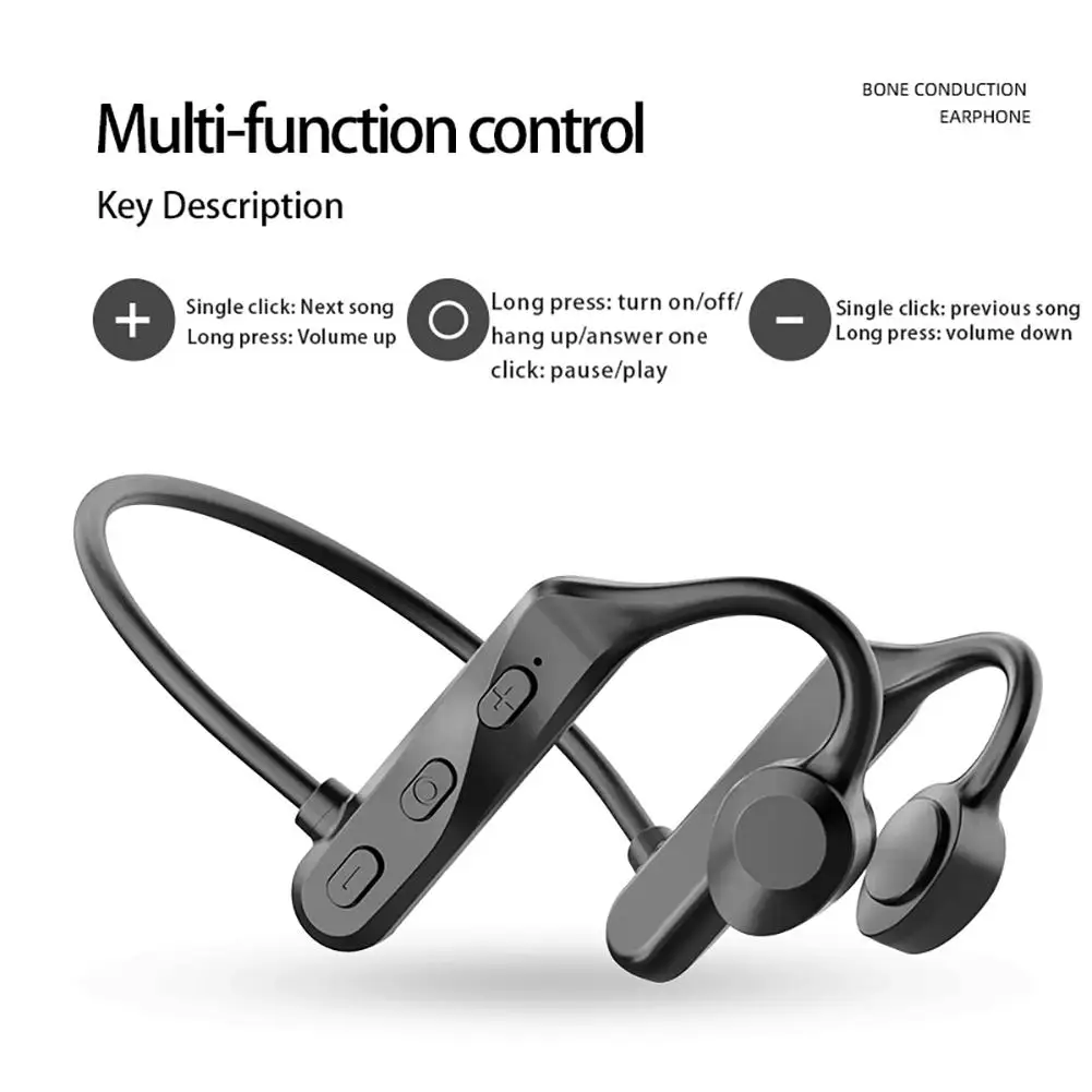 

K69 Bluetooth-совместимая Гарнитура костной проводимости, беспроводные бинауральные деловые наушники, водонепроницаемые спортивные наушники дл...