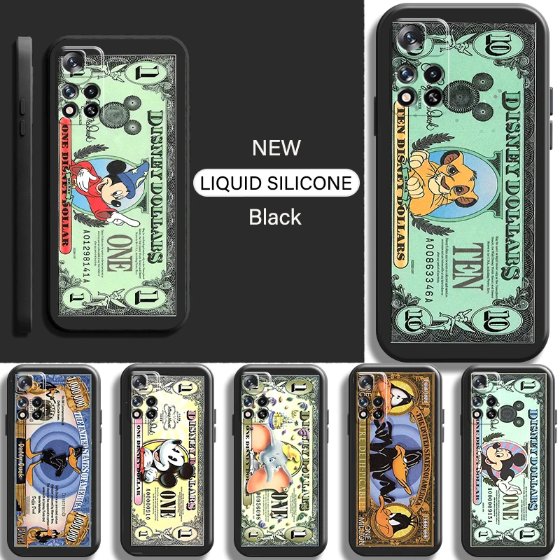 

Disney Luxury Mickey Dollar For Xiaomi Redmi Note 11 11T 11S Pro 5G Phone Case Cases Full Protection Black Shell Cover Back