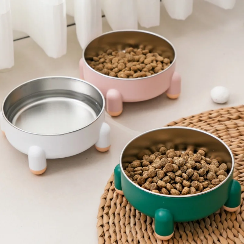 

2023 NEW Pet Bowl High Leg Neck Protecter Cat Food Basin Stainless Steel Puppy Dog Washbasin Cat Feeder Supplies