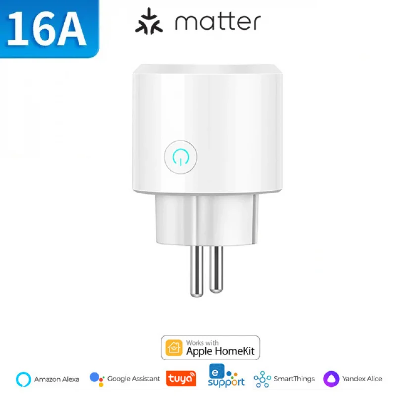 Розетка MatterSmart европейский стандарт домашний комплект измерений голосовой пульт