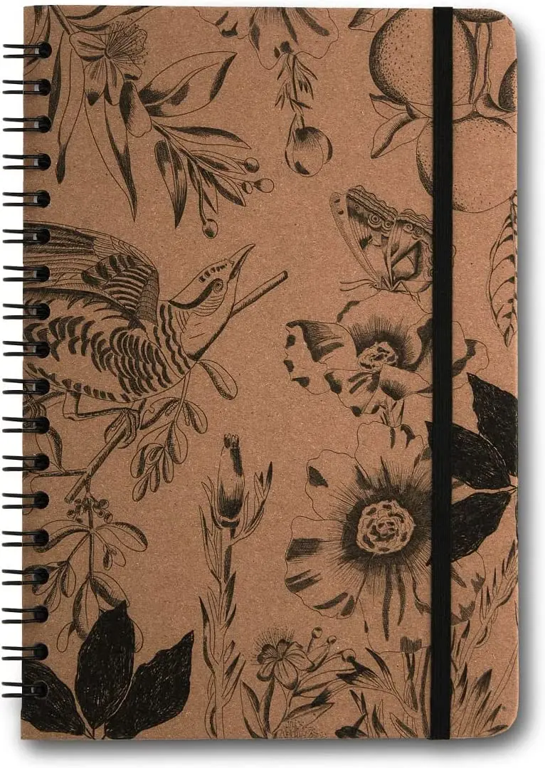 

2023 Caderno Espiral Kraft Pautado 17x24 Botânica notebooks com frete grátis