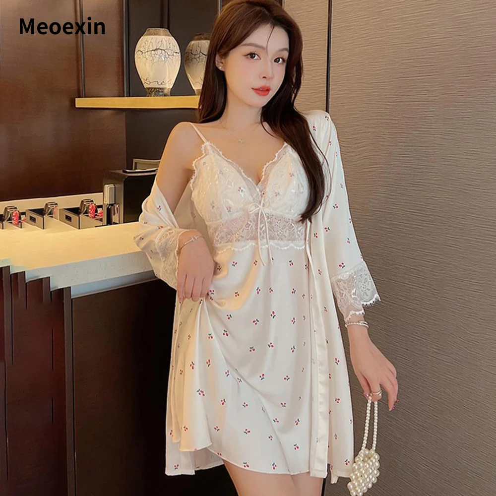 

Женский комплект одежды из 2 предметов, тонкая летняя пижама с принтом вишни