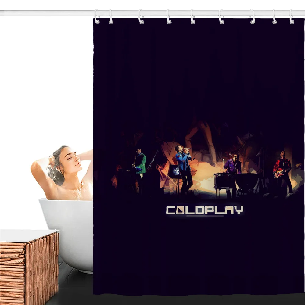 Водостойкая Занавеска Для Душа Coldplay Полиэфирная Ткань Декор Ванной Комнаты