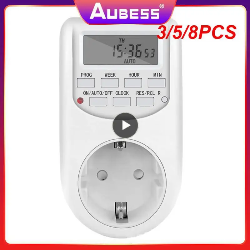 

3/5/8PCS 10a 2300w Wall Socket Mechanical Wifi Monitor Sockets Electronic Digital Al-06g For Home 50hz 24h Socket