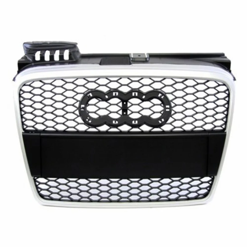 for B7 RS4 Front Bumper Grill for A4 S4 Radiator ABS Car Facelift Honeycomb Mesh Grille dor 2005 2006 2007 2008