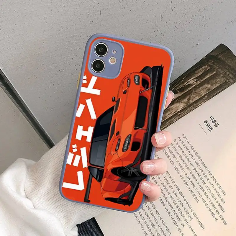 

JDM Tokyo Drift Sports Car Male Men Phone Case for iPhone X XR XS 7 8 Plus 11 12 13 pro MAX 13mini Translucent Matte Case