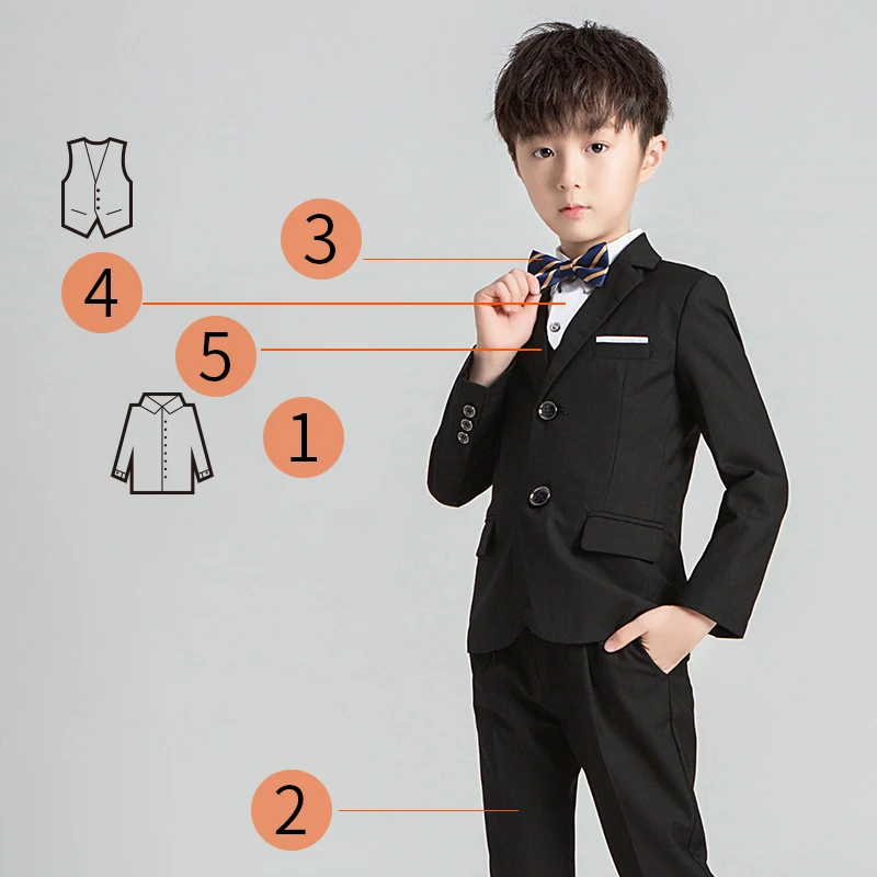 Костюм для мальчиков и детей рубашка пиджак брюки платье с бантом на выбор 5 6 7 8 9 10