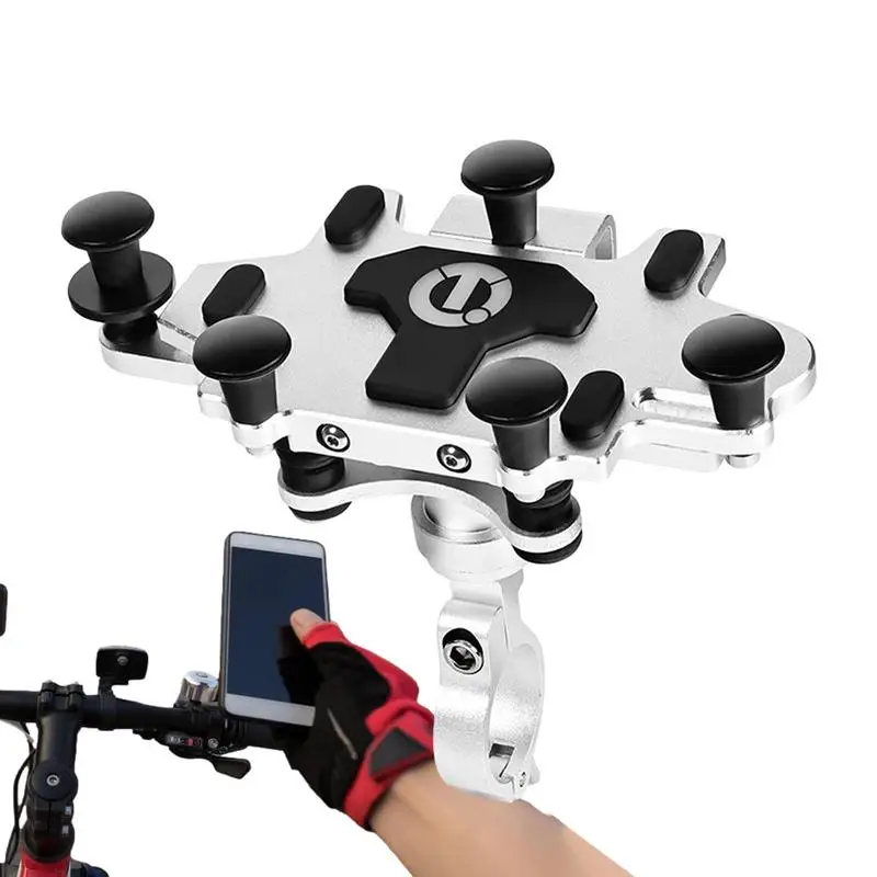 

Bicycle Mobile Phone Holder Quick Install Handlebar Clip Adjustable Shockproof Phone Cradle Shockproof Anti Shake Bike Phone