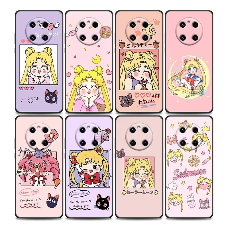 

Japan Anime Sailor Moon Phone Case for Huawei Y6 Y7 Y9 2019 Y6p Y8s Y9a Y7a Mate 10 20 40 Pro Lite RS Silicone Case Bandai