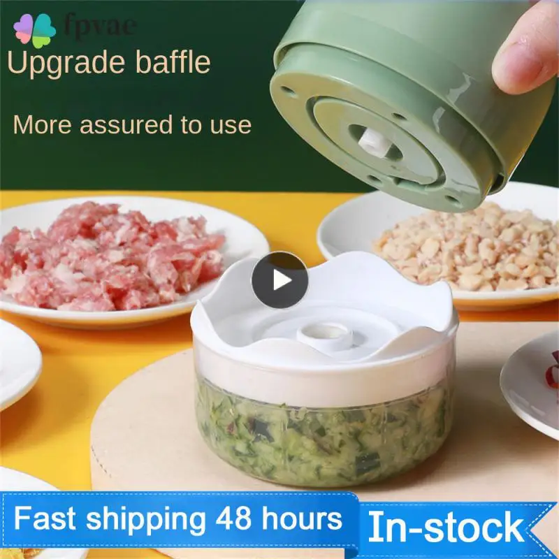 

Mashed Garlic Tool Ginger Masher Machine Multifunctional Vegetable Onion Cutter Dry And Wet Separation Usb Charging