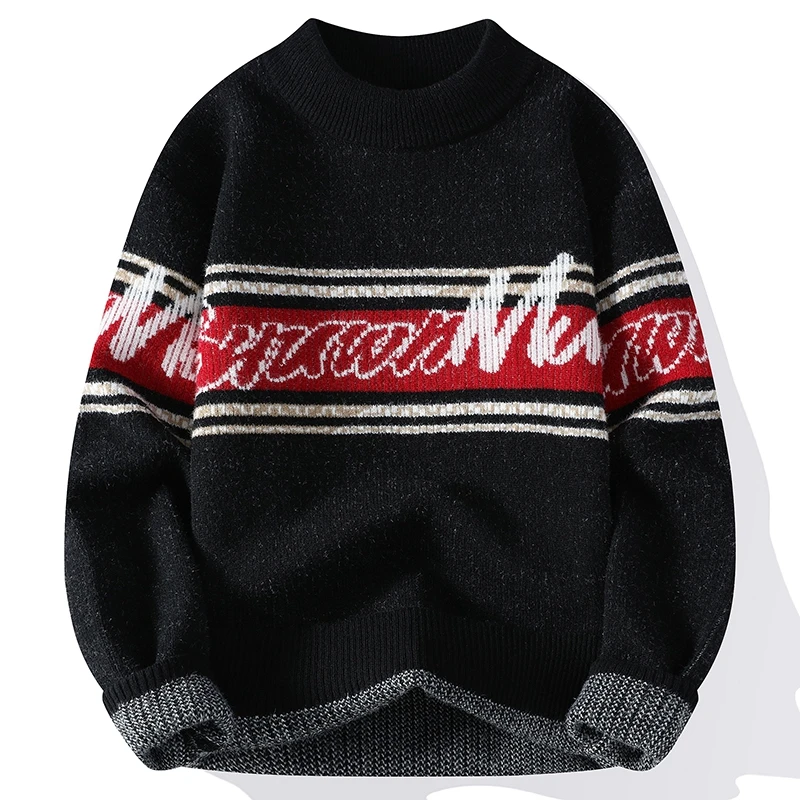 

Новинка Осень-зима 2023, модный трендовый свитер с круглым вырезом и принтом, мужской повседневный Непринужденный удобный дышащий теплый свитер, женский