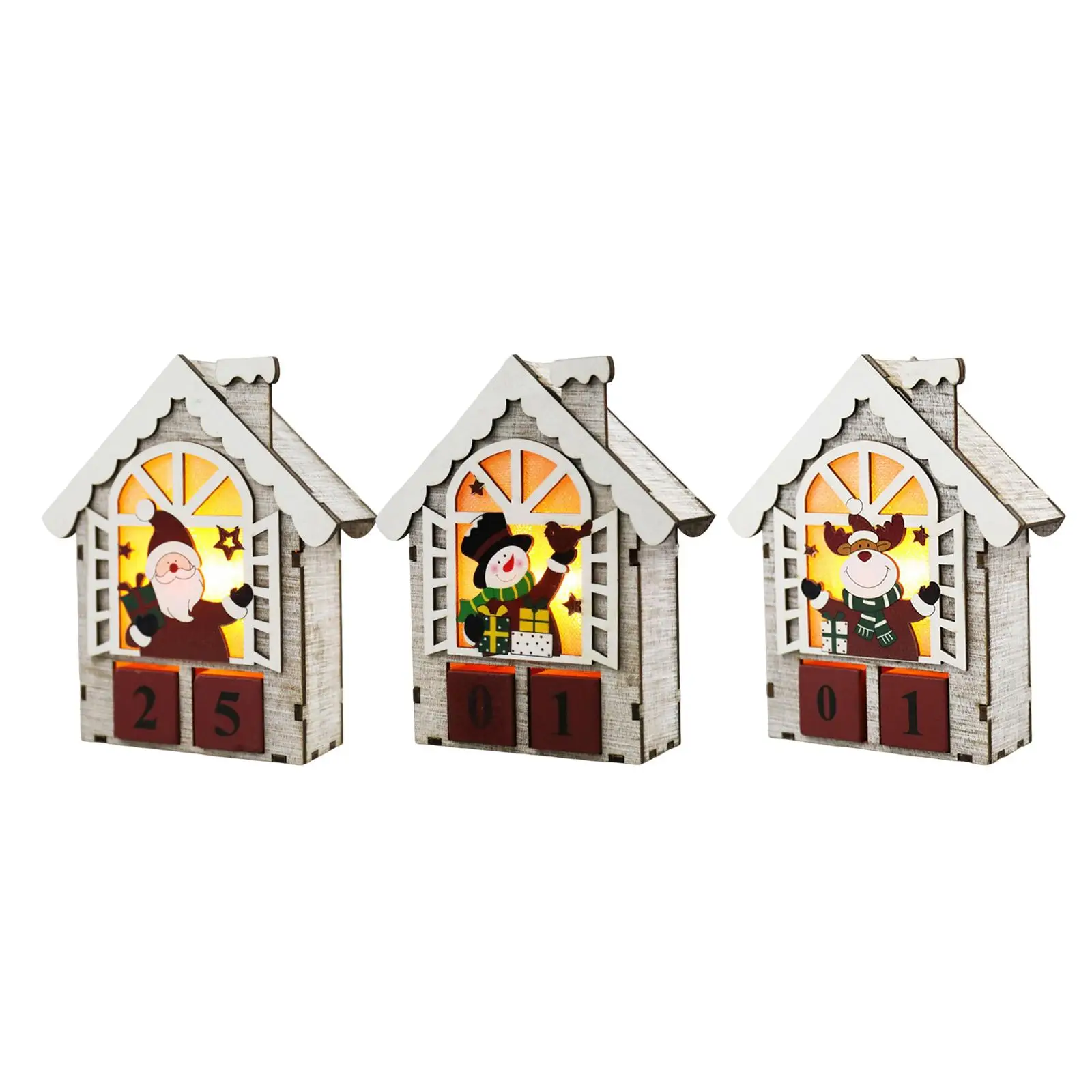 

Рождественский дом в деревне, светодиодные огни, здания, шкаф, подарок, зимние фигурки