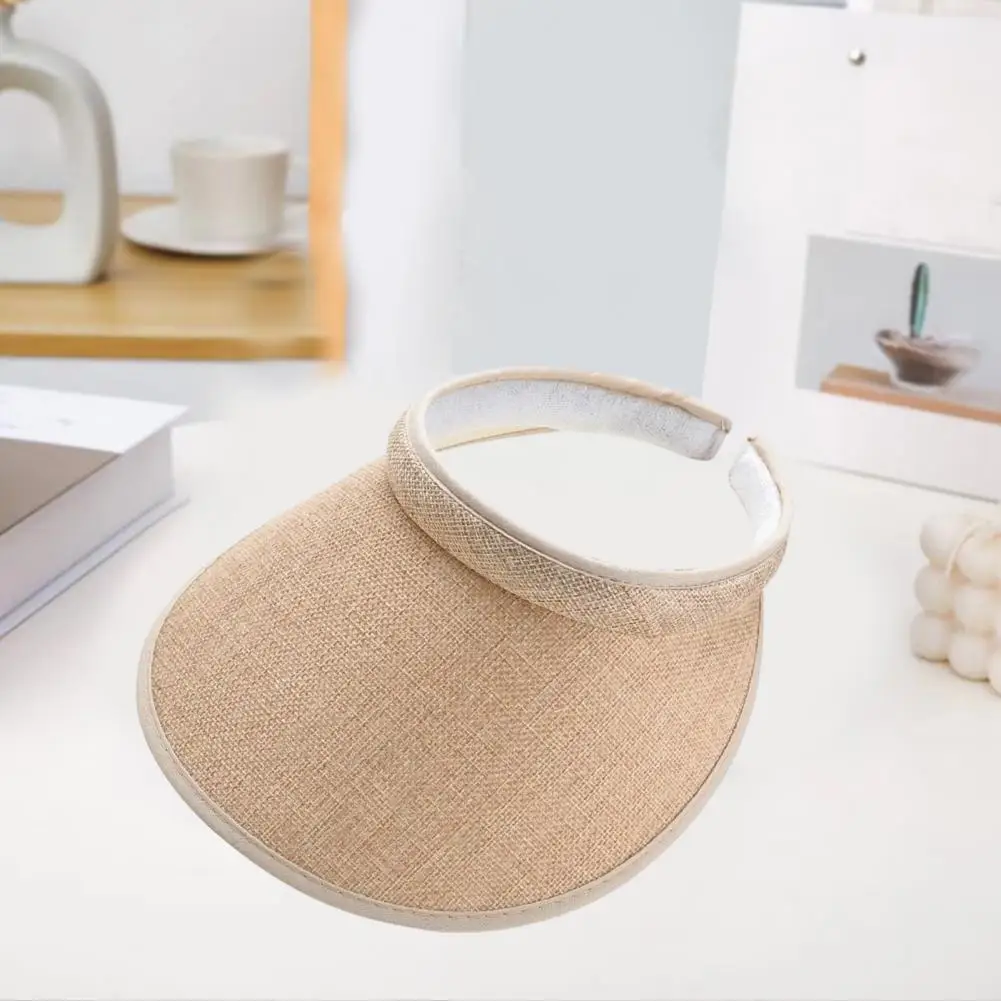 

Linen Sun Hat Anti-slip Sun Hat Versatile Unisex Sun Hat Adjustable Elastic Band Wide Brim Anti-uv Protection for Women