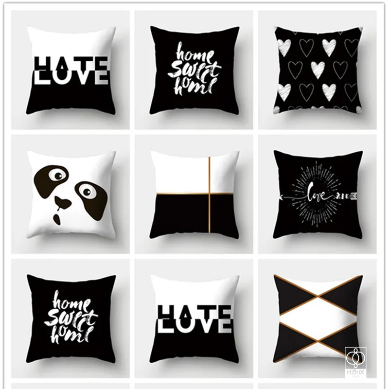 

Geometric Print Pillowcase Floral Polyester Cushions 60x60cm Fresh and Modern Covers Soft Bedroom Throw Pillows Home Decoration