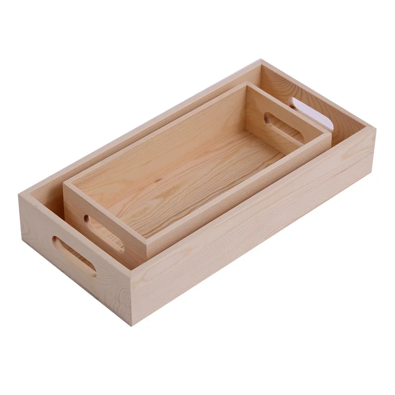 Деревянная коробка портативная деревянная прямоугольная настольная ретро-тумба