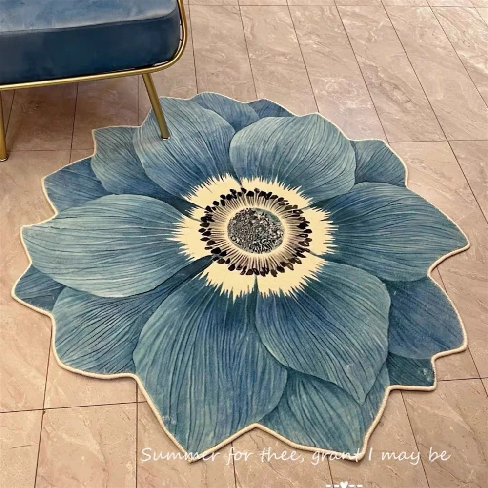 

Bauhinia and Lotus Elegant Floral Mats for Home Aesthetic Anti-slip Door Mat and Bathroom Rugs Imitation Cashmere