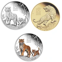 2022 new australia zodiac animal year of tiger silver plated coin 1 oz painted commemorative craft collection new years gift