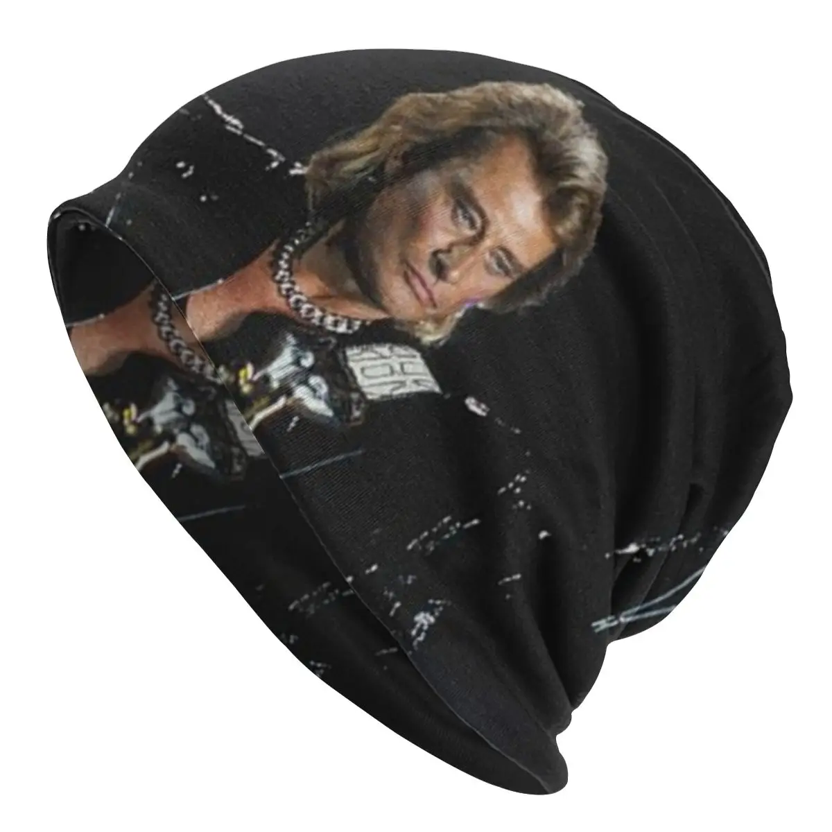 

Johnny Hallyday Skullies Beanies Hat Rocker Music Casual Men Women Ski Cap Warm Head Wrap Bonnet Knit Hat