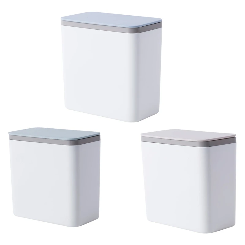 

Desk Countertop Tiny Waste Trash Can with Lid Office Plastic Garbage Can