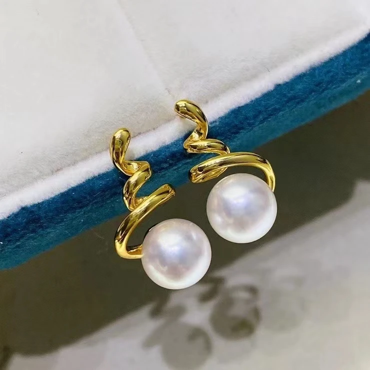 Оптовая продажа детали для крепления серебряных сережек аксессуары жемчуга 7-8 мм