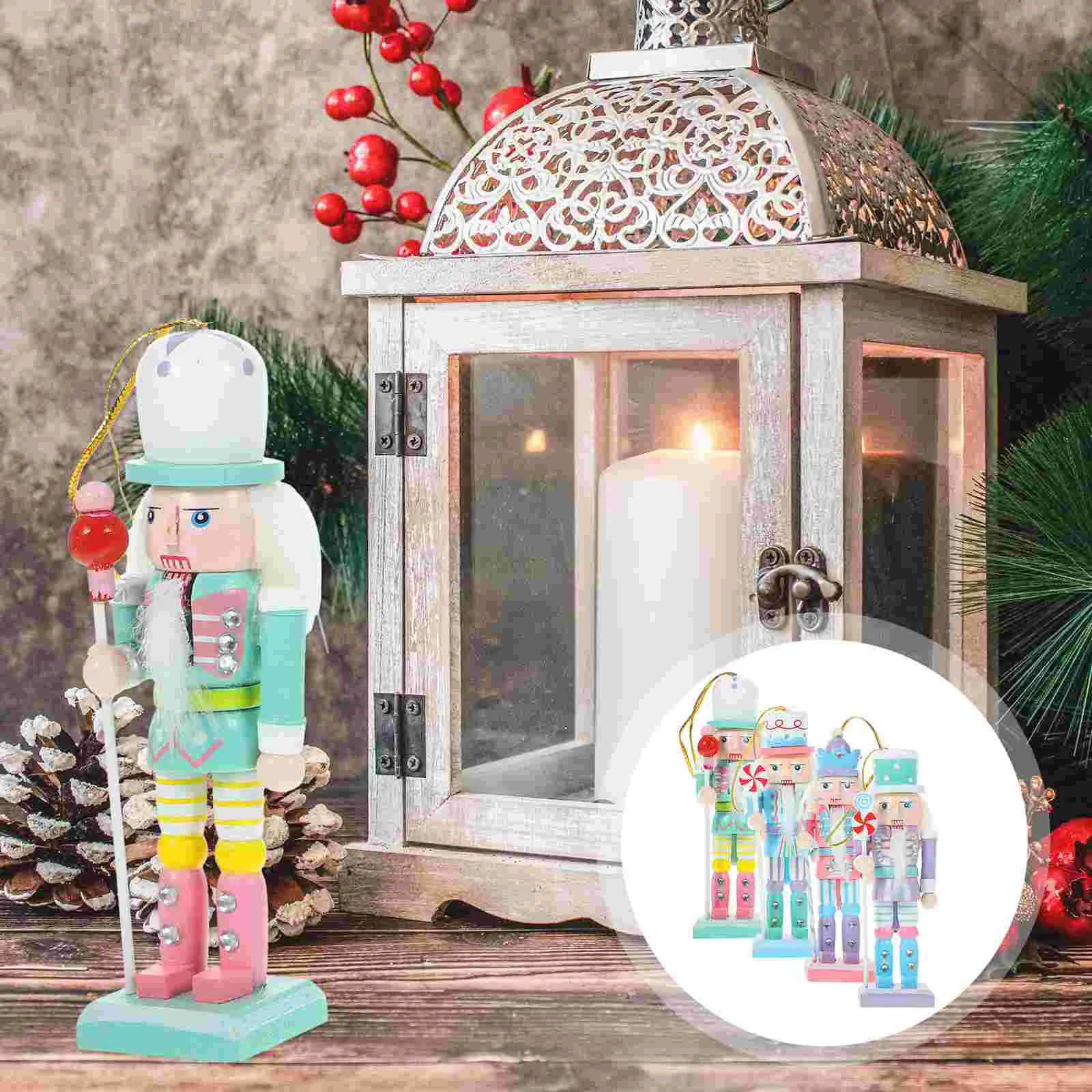 

4 Pcs Christmas Nutcracker Soldier Gifts Holiday Nutcrackers Festival Figures Ornament