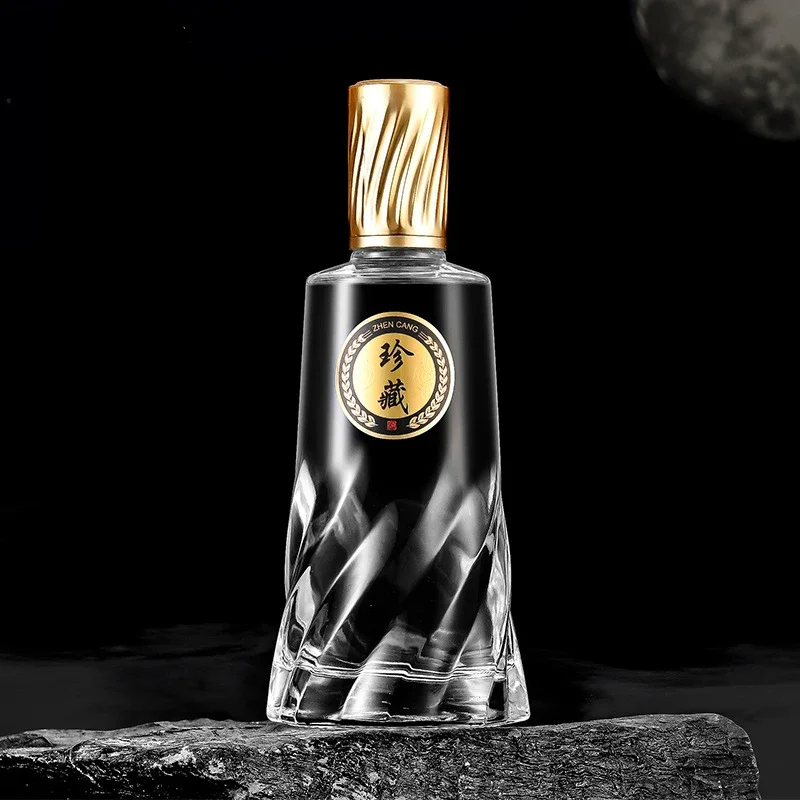 500 мл Прозрачный бессвинцовый стеклянный графин для виски витая стильная бутылка