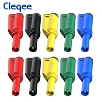 cleqee p3005 stackable safe 4mm banana plug solderassembly high quality welding free connector for multimeter