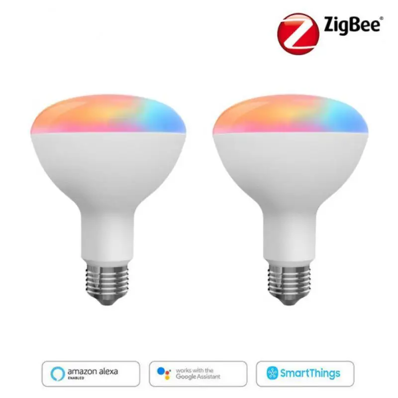 

Smart Light Bulb Tuya Zigbee BR30 10W Light Dimmable LED Intelligent Dimmable Night Lamp Work With Alexa Google Home Smart Life