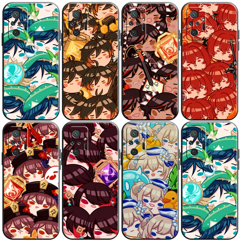 

Genshin Impact Project Game Phone Case For Xiaomi Redmi Note 9 9i 9AT 9T 9A 9C 9S 9T 10 10S Pro 5G Liquid Silicon Coque Back