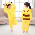 Детские пижамы-кигуруми комбинезон с животными желтый костюм для косплея аниме одежда для вечерние пижамы зимняя детская одежда для сна с капюшоном
