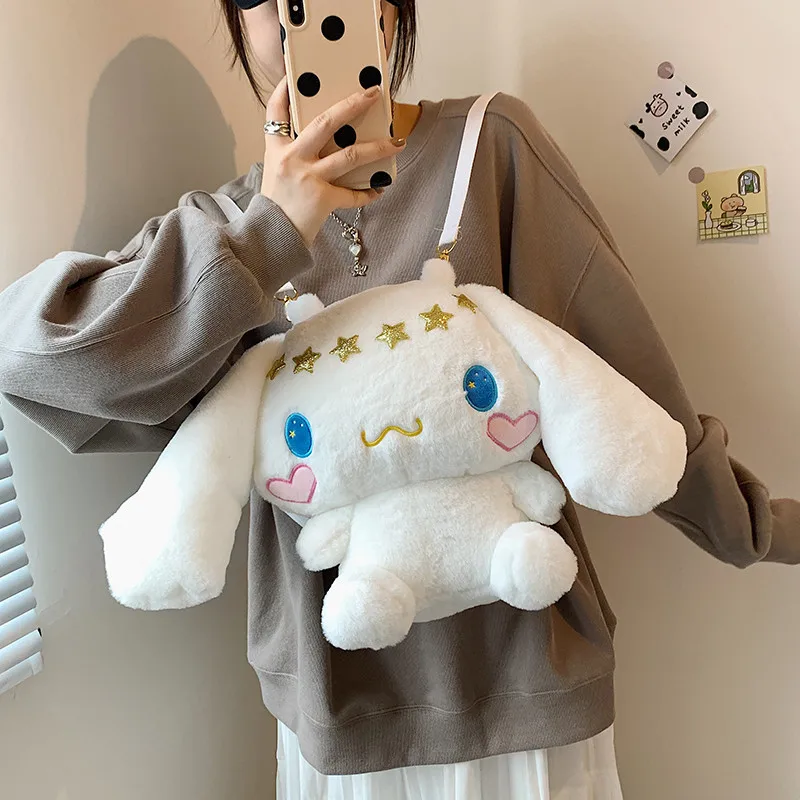 

Kawaii Sanrio Accessories Kuromi My Melody Bag Cute Cartoon Doll Plush Backpack Schoolgirl Christmas Holiday Gift Children Dolls