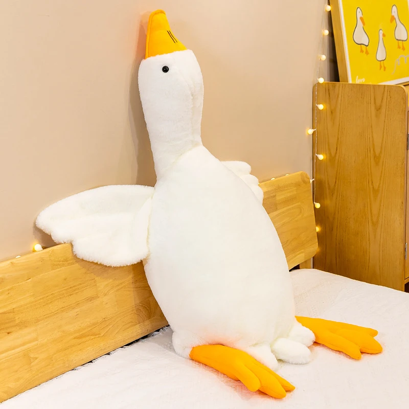 

Big White Goose Pillow Plush Toy Cartoon Stuffed Wings Duck Throw Pillow Birthday Gift for Kids Children Большой белый гусь