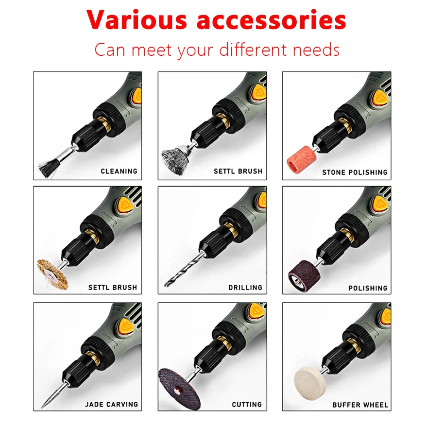 DONUMEH Cordless Drill Mini Grinder Rechargeable Removable Battery Engraving Variable 3 speed adjust Rotary Tool Dremel Engraver 5