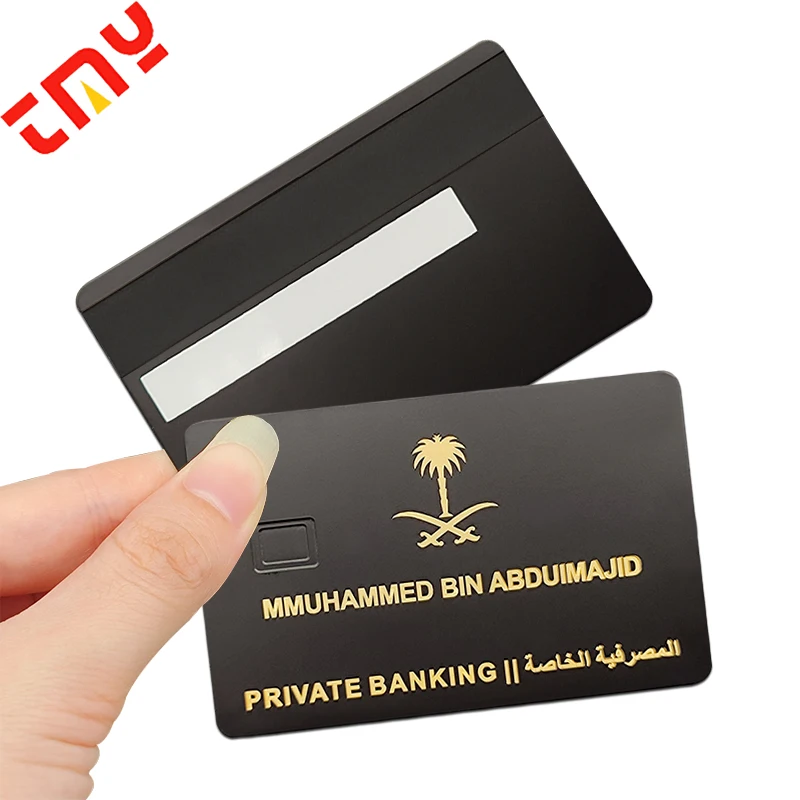 

Индивидуальная индивидуализированная визитная карточка 85 мм * 54 мм матовая черная золотая металлическая Кредитная карточка