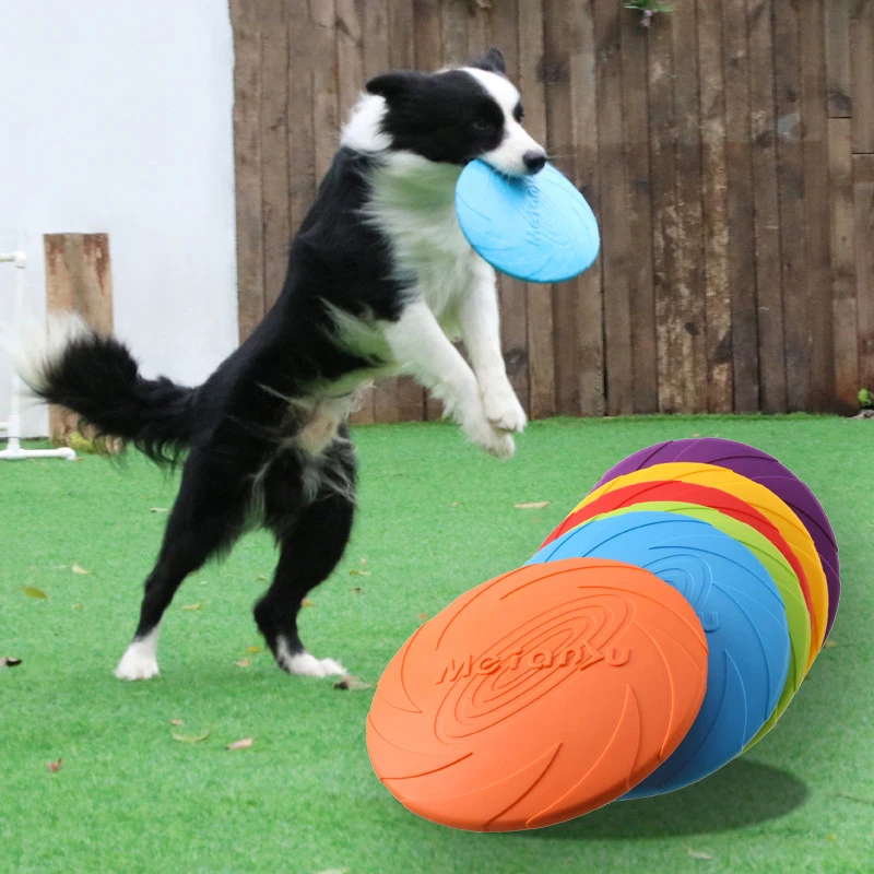 

Pet Dog Flying Disk Toy Silicone Material Environmentally Friendly Anti-Chew Dog Puppy Interactive Training Pet Supplies
