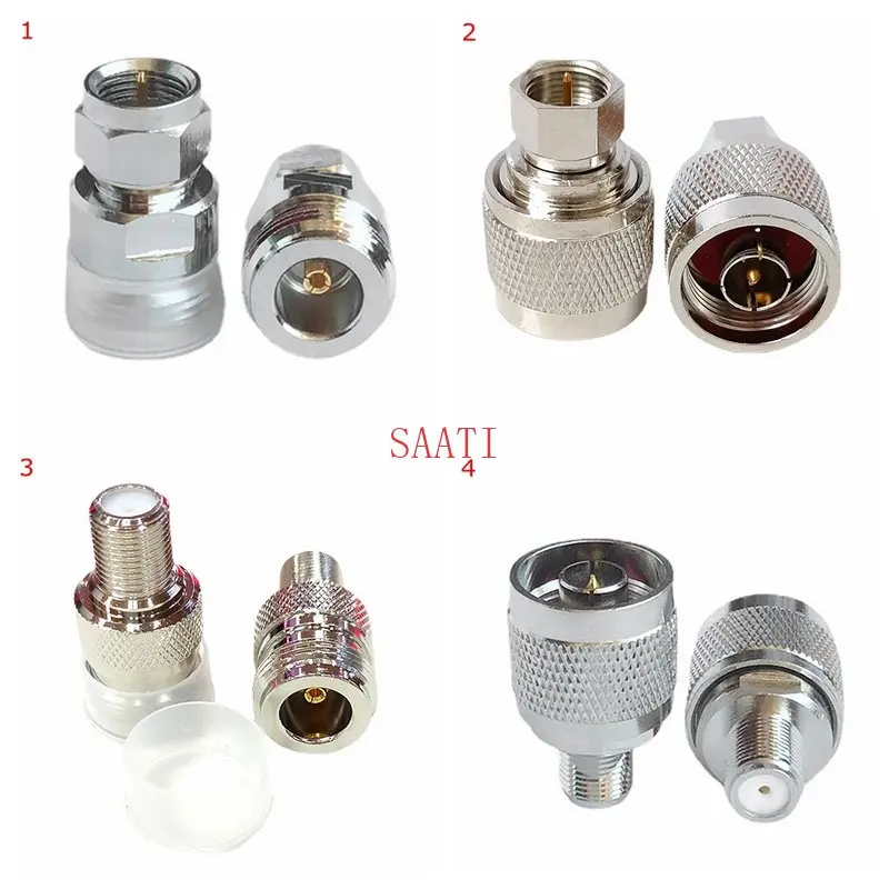 

1Pcs N Type To F Male Female Straight Connector L16 N Male Female To F TV Male Femalel Coax Converter Brass Copper Adapter RF