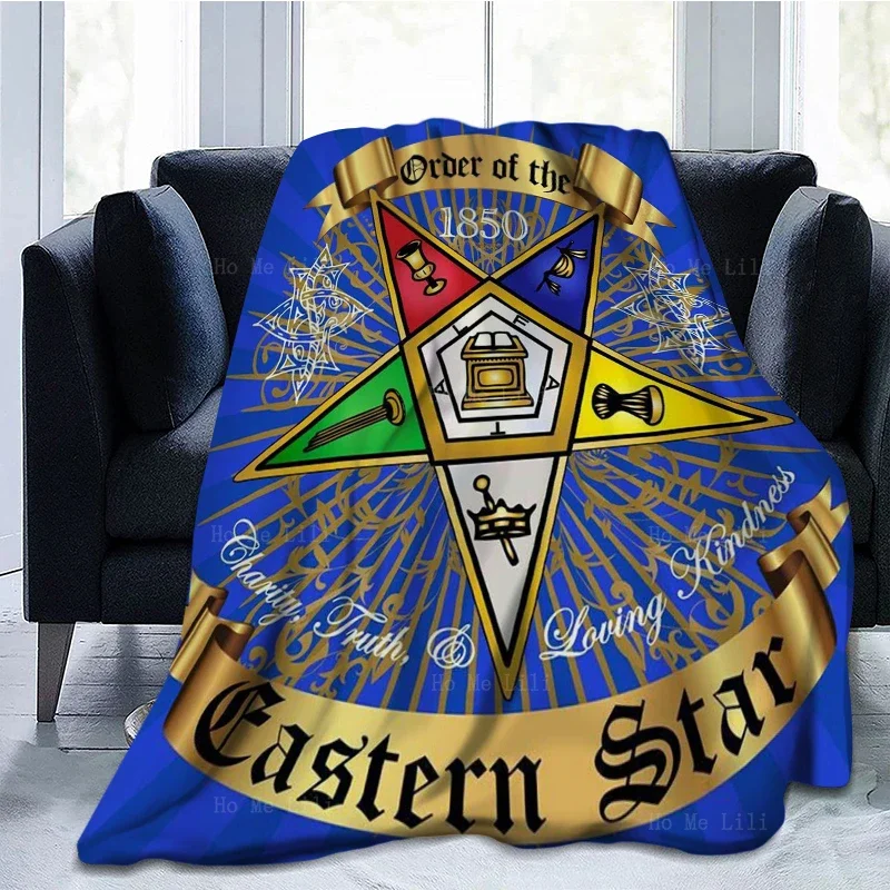 Легкое фланелевое одеяло с масонским логотипом Oes Style Order Of The Eastern Star от Ho Me Lili