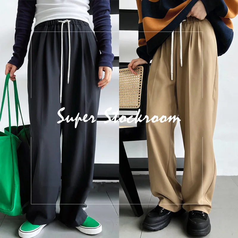 

Осенние женские брюки с высокой талией и широкими штанинами 2022, прямые свободные женские брюки