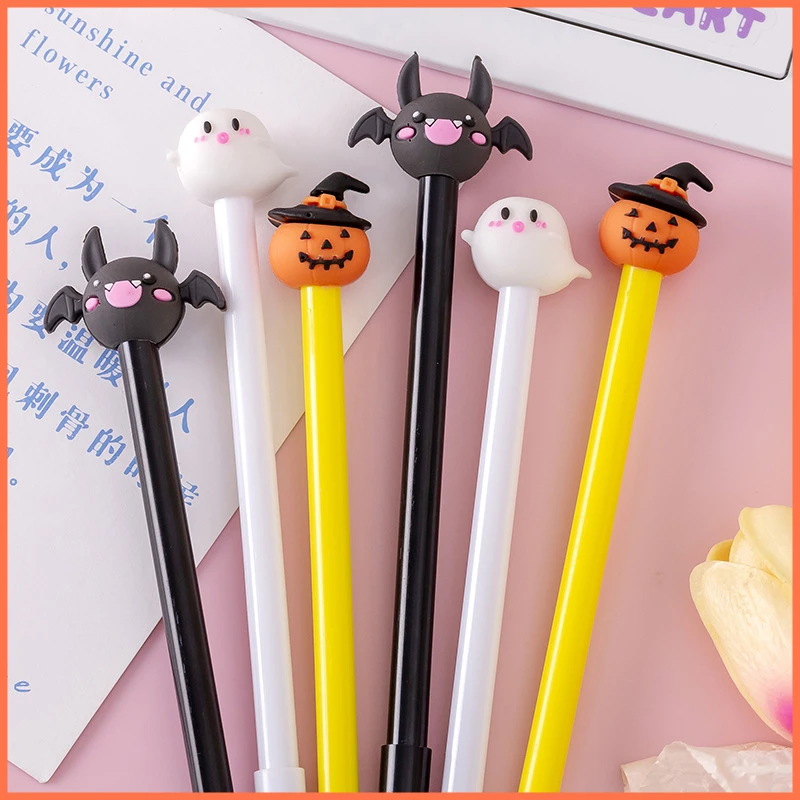 

30Pcs/Lot Creative Halloween Pumpkin Bat Ghost Gel Pen 0.5mm Black Ink Neutral Pen Cute School Stationery Gifts Writing Supplies