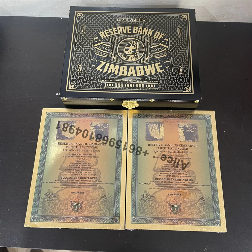 Оптовая продажа 12 коробок контейнер из золотой фольги для банкнот в Зимбабве