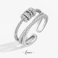 minimalist fidget rings for women zircon twisted cross ring stainless steel anti stress anxiety ring luxury jewelry gift